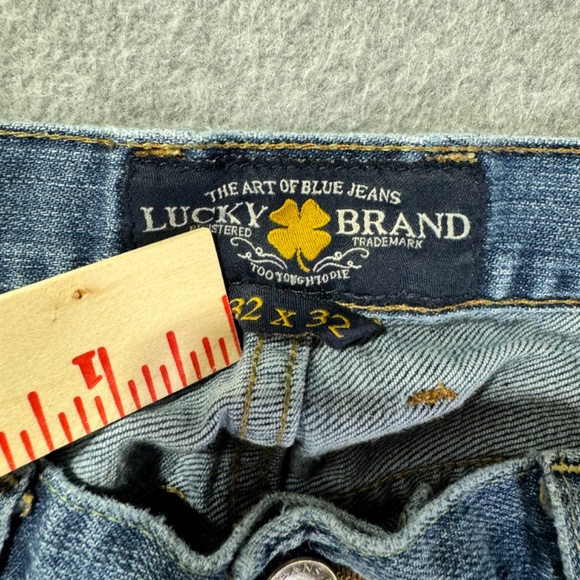 Lucky Brand Jeans Mens 32x32 181 Relaxed Straight Denim Blue American Solid Work - Picture 4 of 11